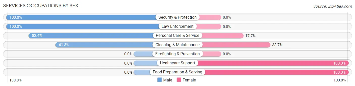 Services Occupations by Sex in McEwen