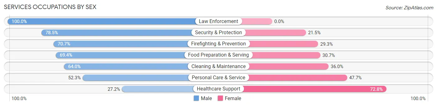 Services Occupations by Sex in Middle Valley