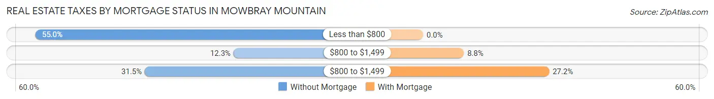 Real Estate Taxes by Mortgage Status in Mowbray Mountain