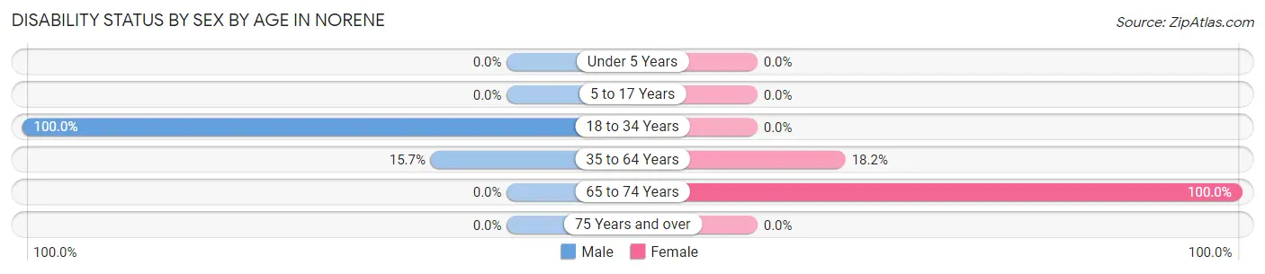 Disability Status by Sex by Age in Norene