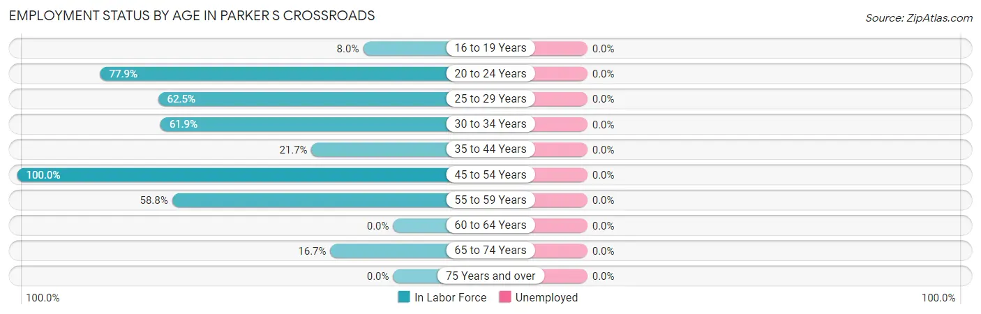Employment Status by Age in Parker s Crossroads
