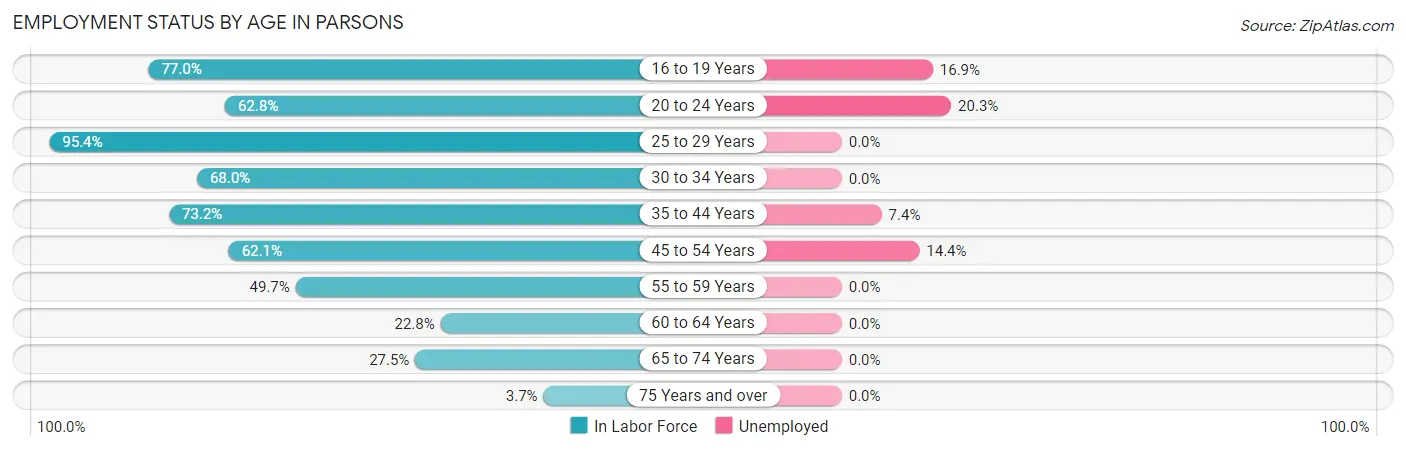 Employment Status by Age in Parsons