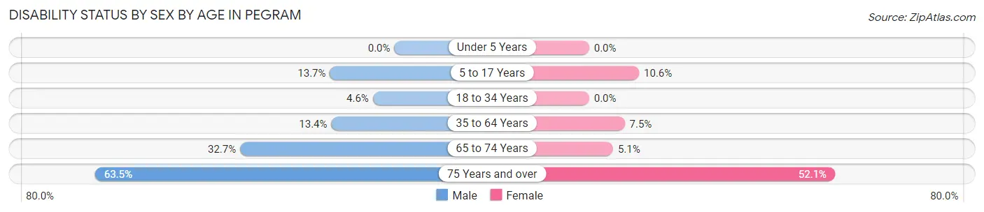 Disability Status by Sex by Age in Pegram