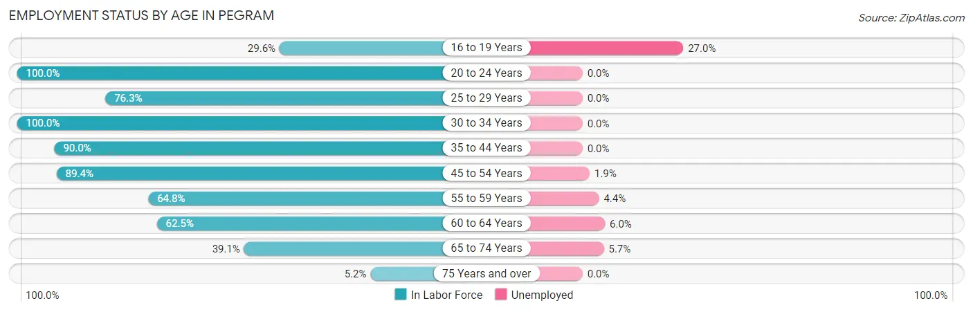 Employment Status by Age in Pegram