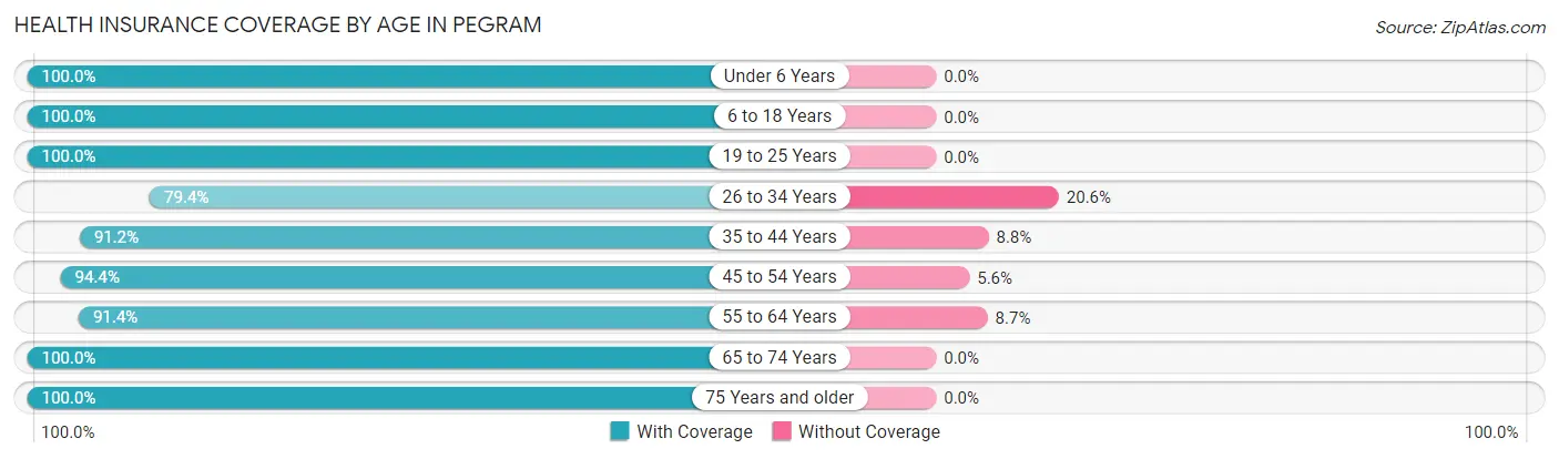 Health Insurance Coverage by Age in Pegram