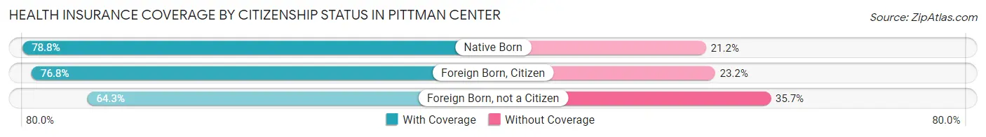 Health Insurance Coverage by Citizenship Status in Pittman Center