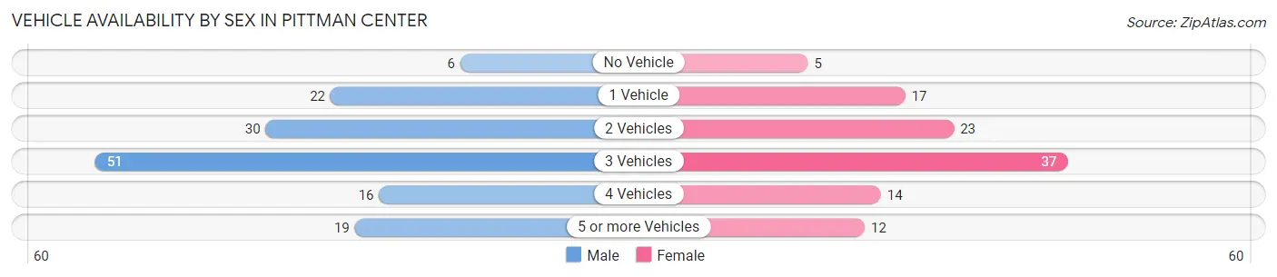 Vehicle Availability by Sex in Pittman Center