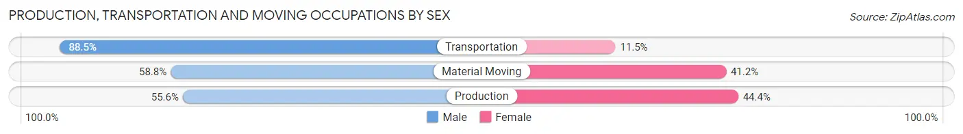 Production, Transportation and Moving Occupations by Sex in Red Boiling Springs