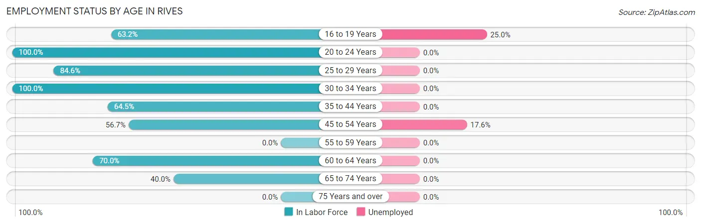 Employment Status by Age in Rives