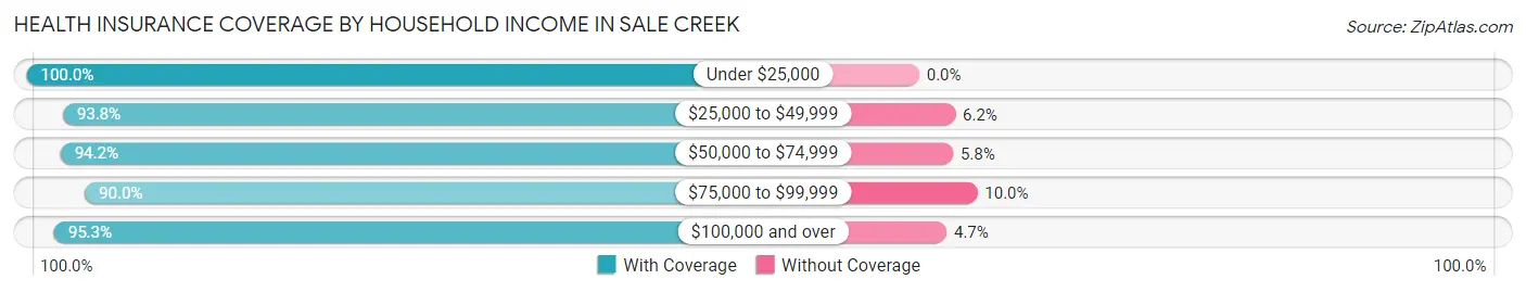 Health Insurance Coverage by Household Income in Sale Creek