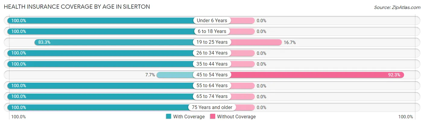 Health Insurance Coverage by Age in Silerton