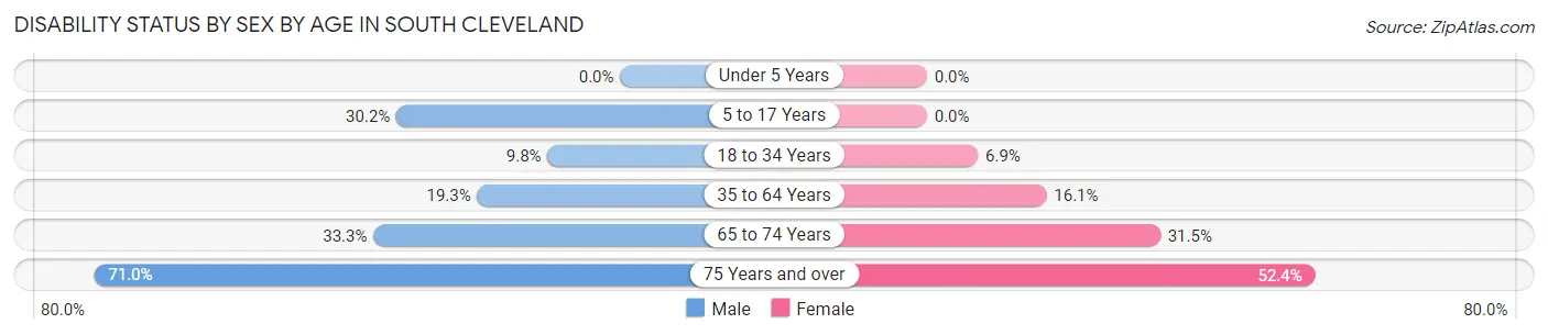 Disability Status by Sex by Age in South Cleveland