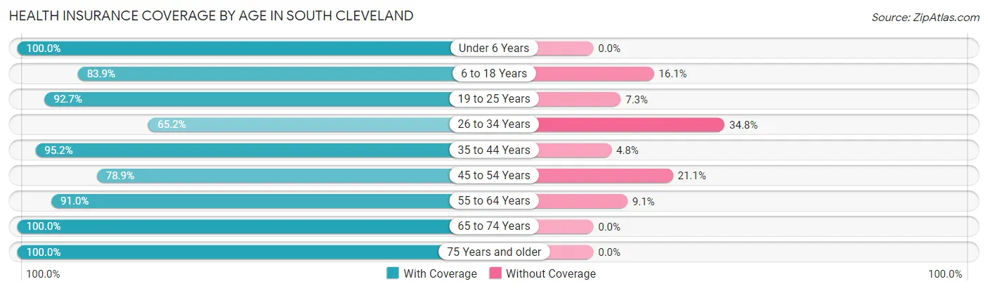 Health Insurance Coverage by Age in South Cleveland
