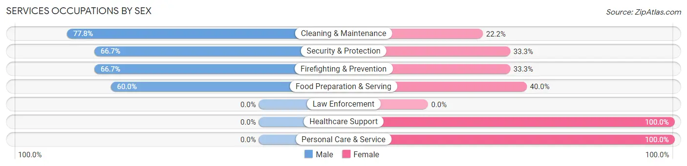 Services Occupations by Sex in Spring City