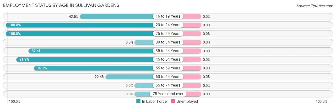 Employment Status by Age in Sullivan Gardens