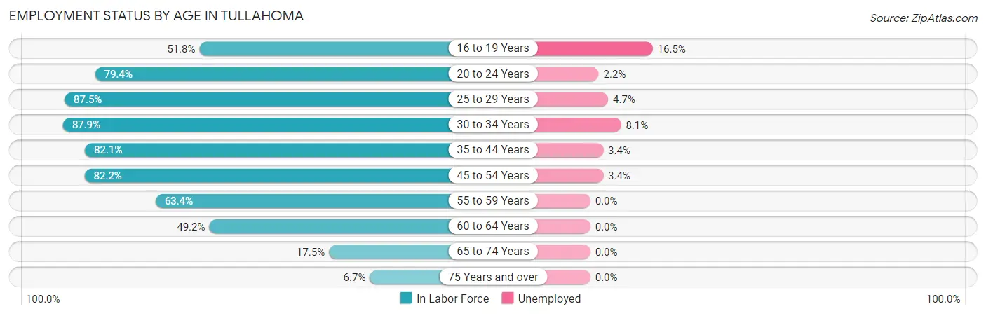 Employment Status by Age in Tullahoma