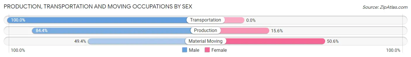 Production, Transportation and Moving Occupations by Sex in Wildwood Lake