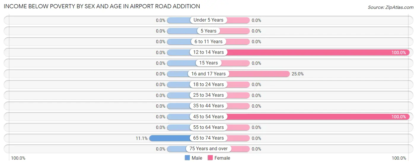 Income Below Poverty by Sex and Age in Airport Road Addition