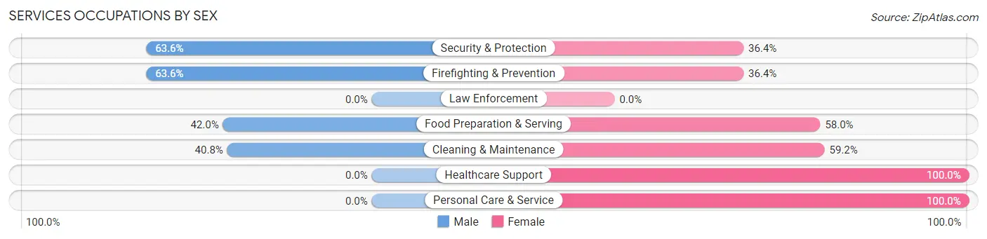 Services Occupations by Sex in Aldine