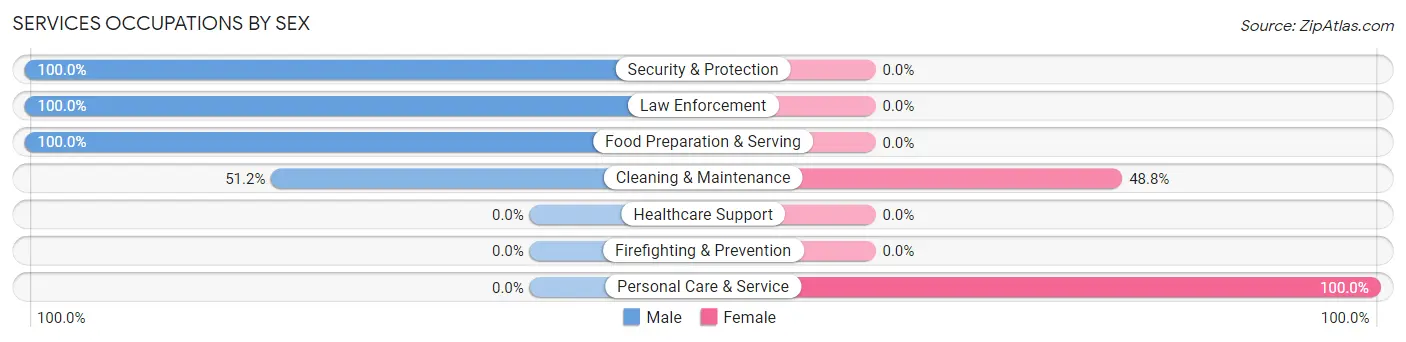 Services Occupations by Sex in Annetta South