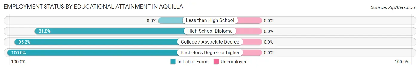 Employment Status by Educational Attainment in Aquilla