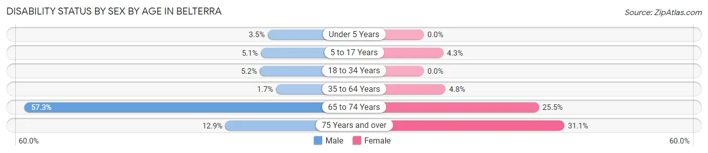 Disability Status by Sex by Age in Belterra