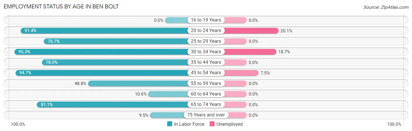 Employment Status by Age in Ben Bolt