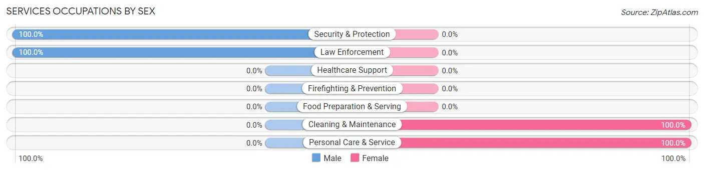 Services Occupations by Sex in Blue Berry Hill