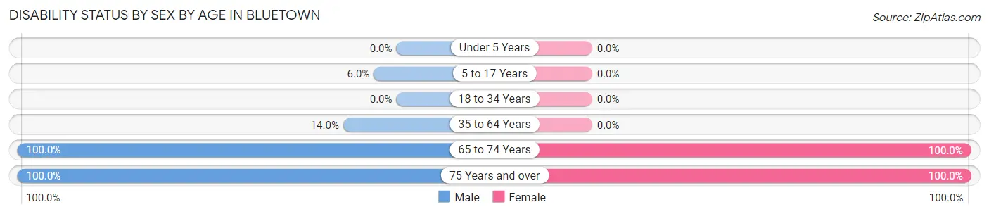 Disability Status by Sex by Age in Bluetown