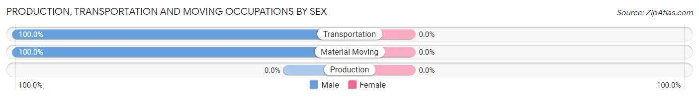 Production, Transportation and Moving Occupations by Sex in Bluetown