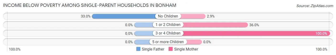 Income Below Poverty Among Single-Parent Households in Bonham