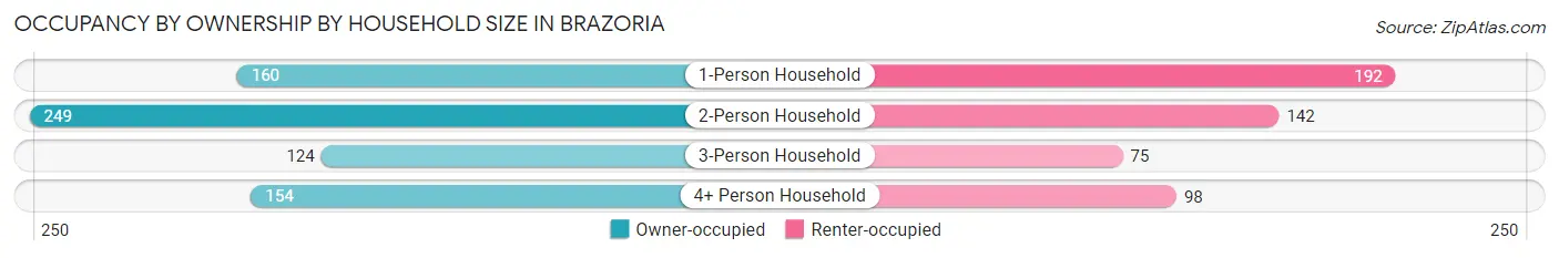 Occupancy by Ownership by Household Size in Brazoria