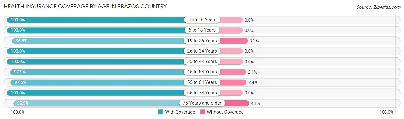 Health Insurance Coverage by Age in Brazos Country