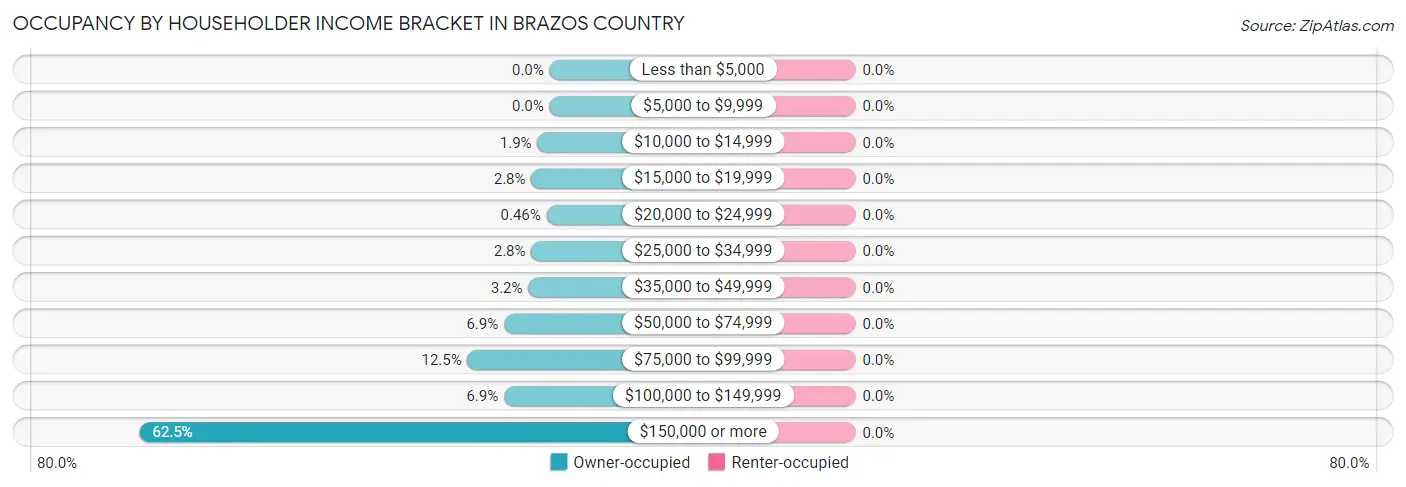 Occupancy by Householder Income Bracket in Brazos Country