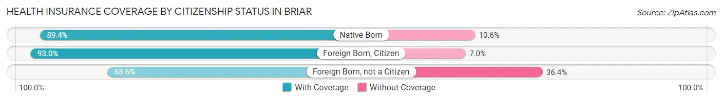 Health Insurance Coverage by Citizenship Status in Briar