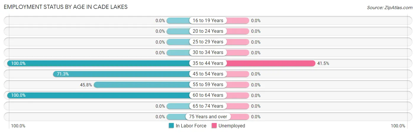 Employment Status by Age in Cade Lakes