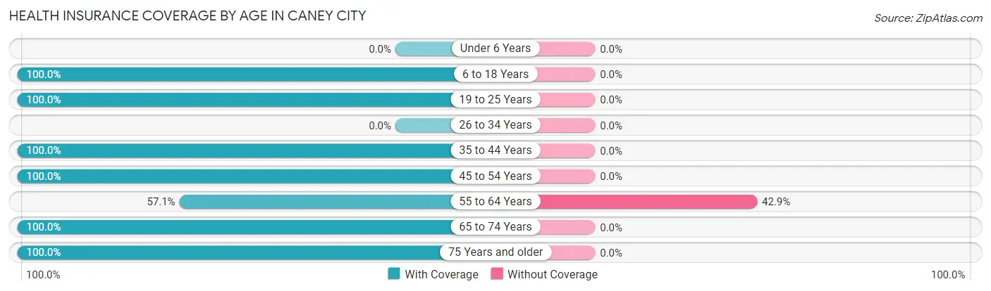 Health Insurance Coverage by Age in Caney City