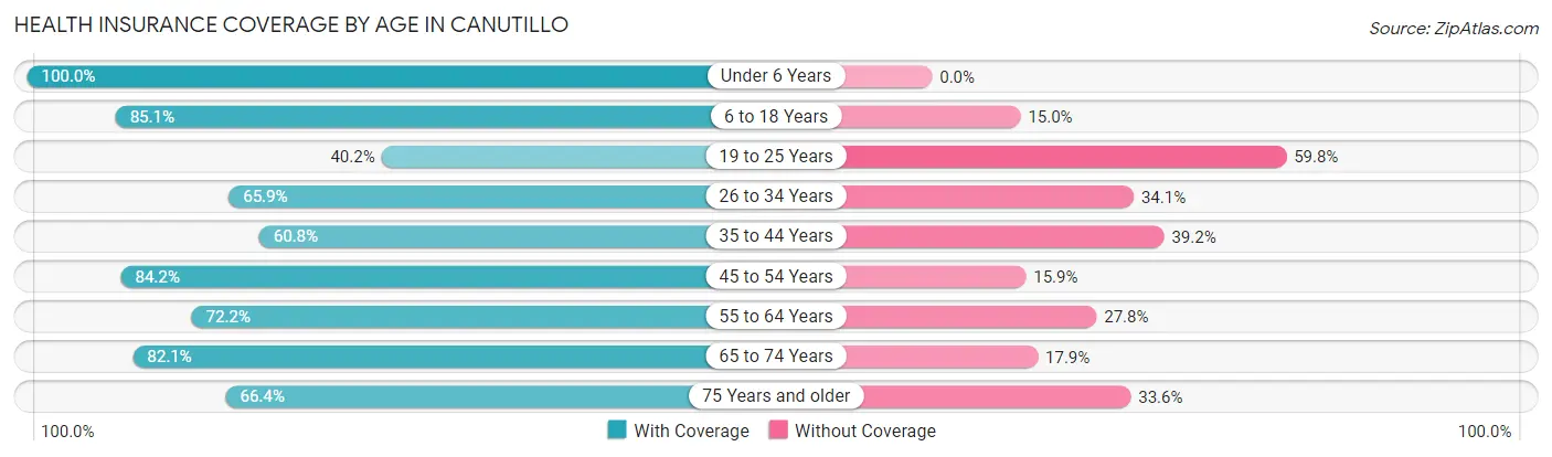 Health Insurance Coverage by Age in Canutillo