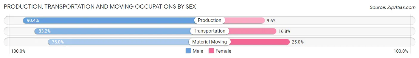 Production, Transportation and Moving Occupations by Sex in Canutillo