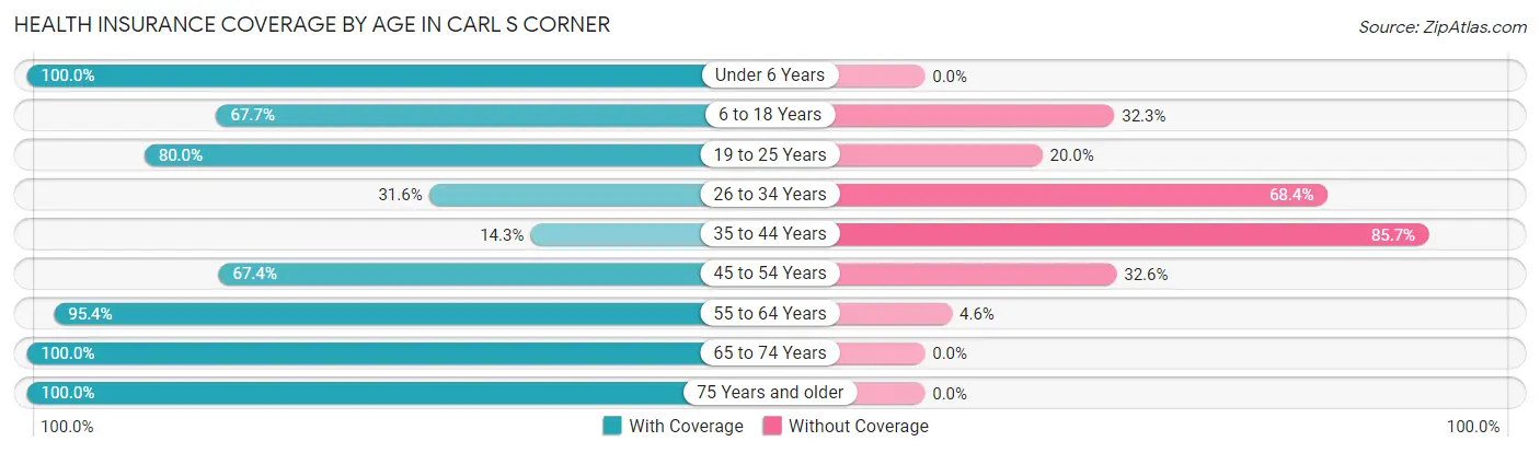 Health Insurance Coverage by Age in Carl s Corner