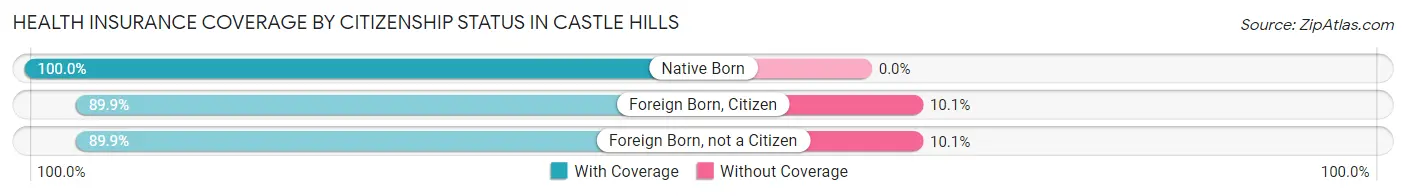 Health Insurance Coverage by Citizenship Status in Castle Hills