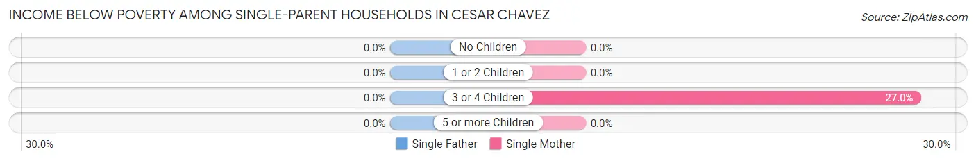 Income Below Poverty Among Single-Parent Households in Cesar Chavez