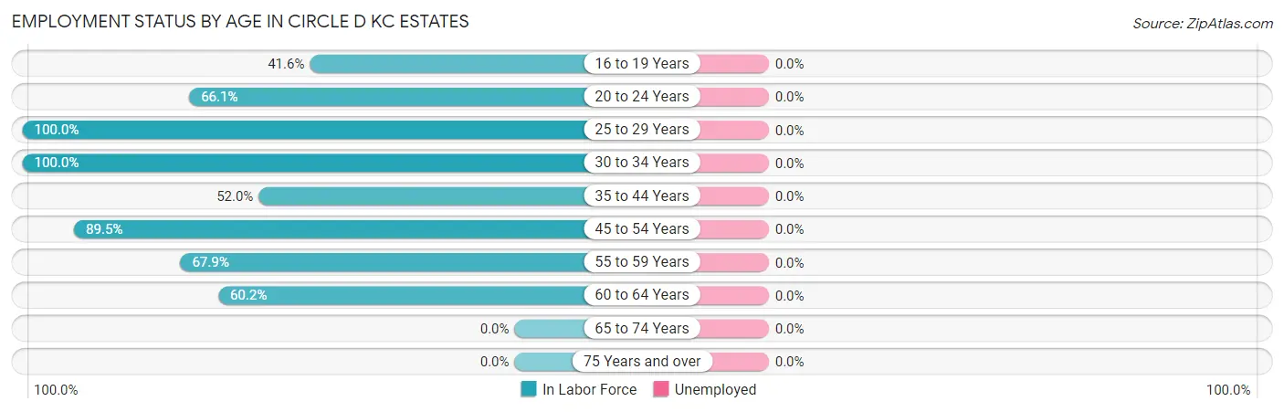 Employment Status by Age in Circle D KC Estates