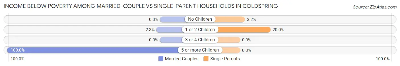 Income Below Poverty Among Married-Couple vs Single-Parent Households in Coldspring