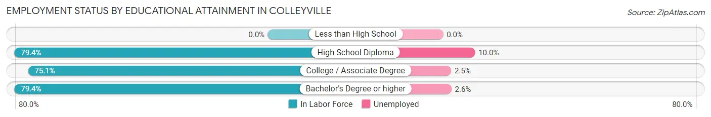 Employment Status by Educational Attainment in Colleyville