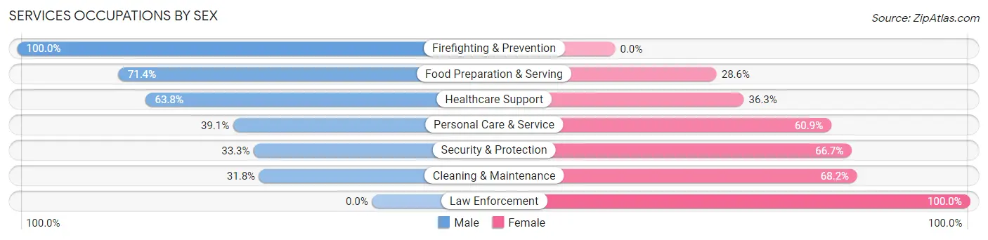 Services Occupations by Sex in Cooper