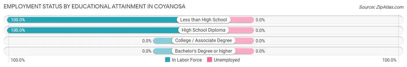 Employment Status by Educational Attainment in Coyanosa
