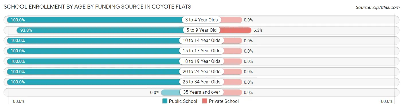 School Enrollment by Age by Funding Source in Coyote Flats