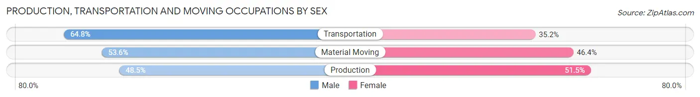 Production, Transportation and Moving Occupations by Sex in Daingerfield