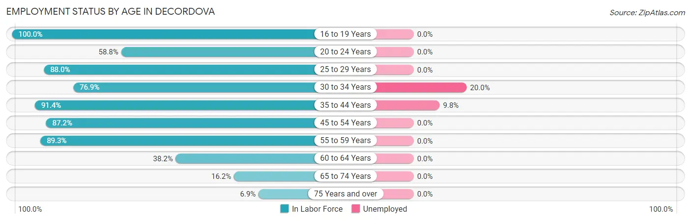 Employment Status by Age in deCordova